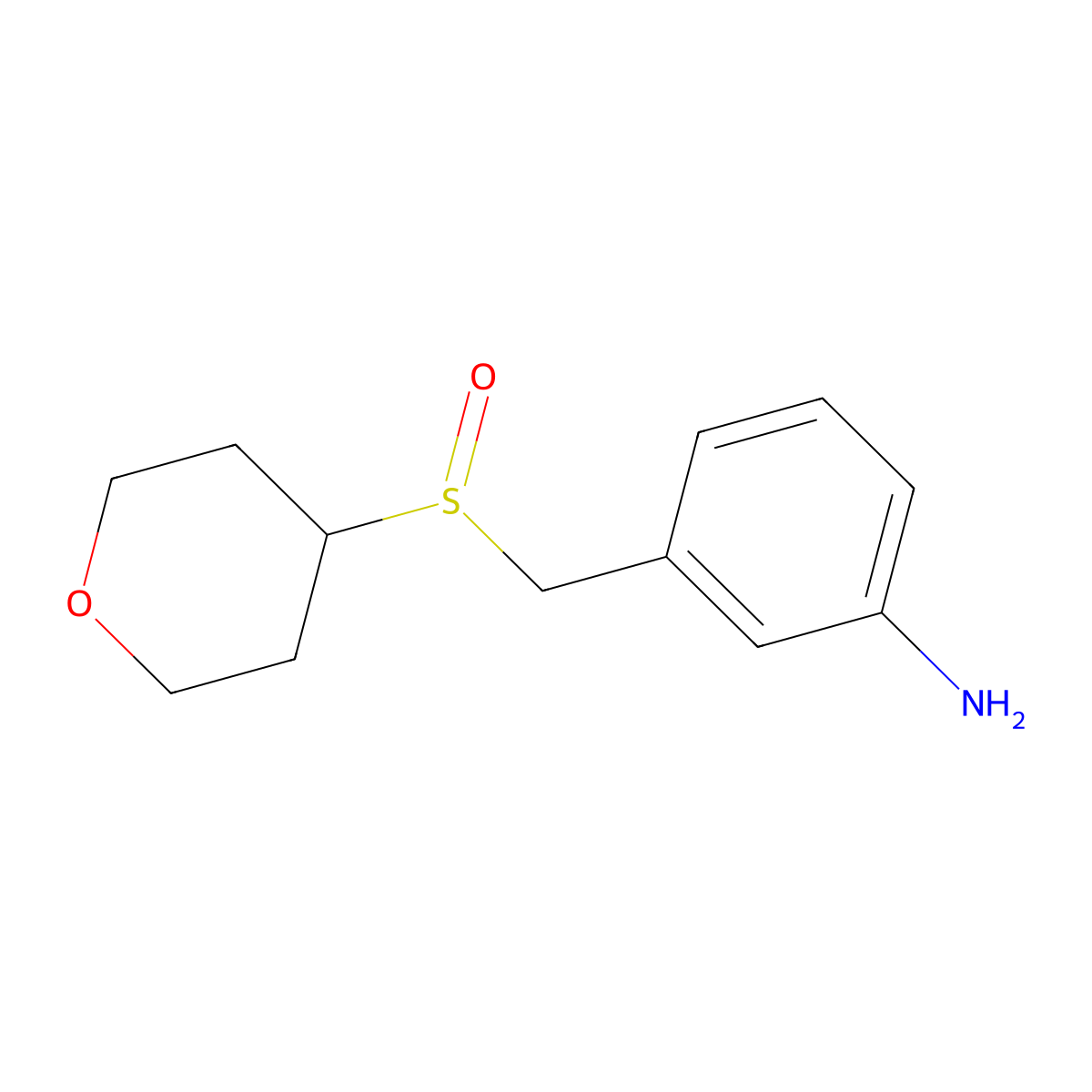 3-[(Oxane-4-sulfinyl)methyl]aniline molecular structure, CAS 1311315-13-5