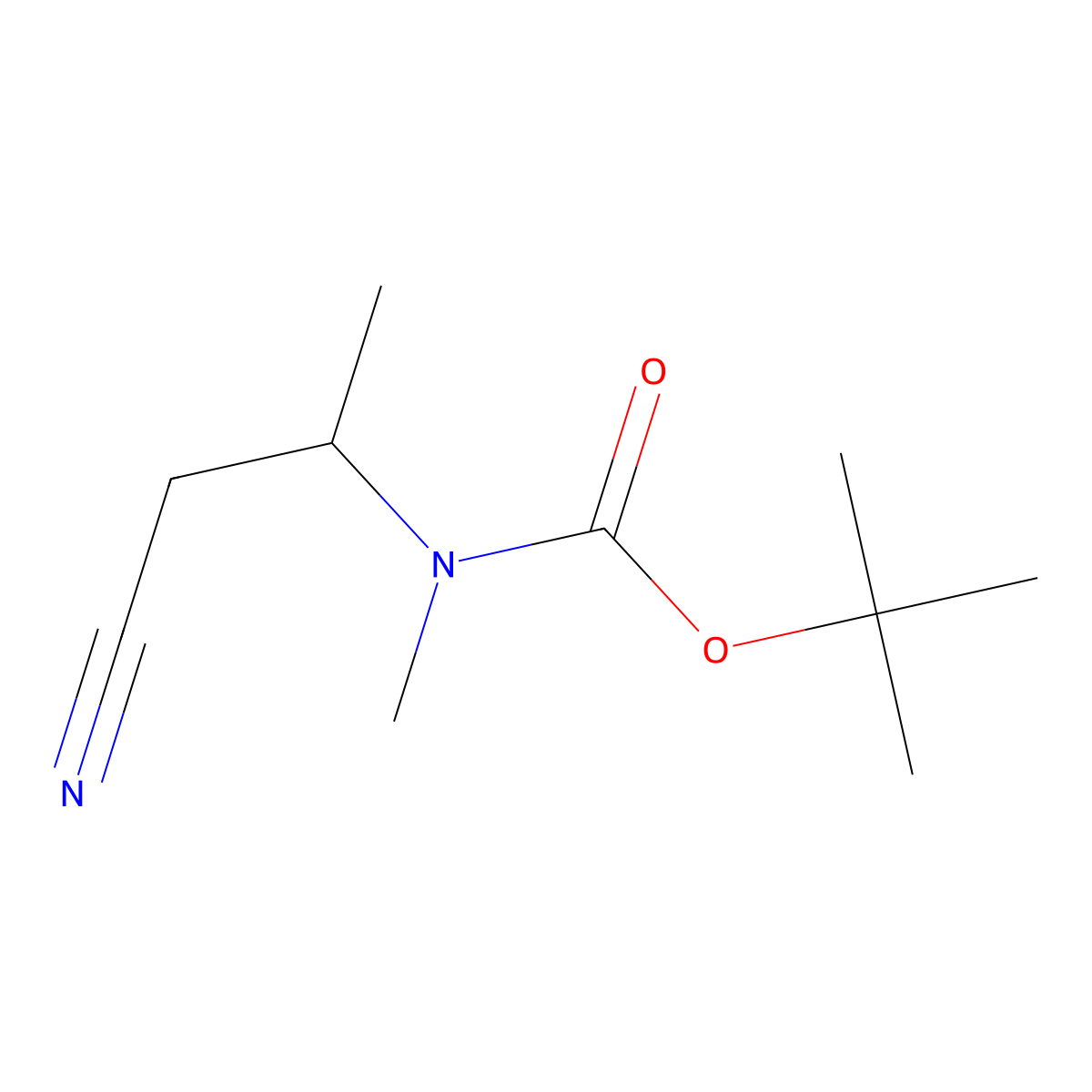 tert-butyl N-(1-cyanopropan-2-yl)-N-methylcarbamate molecular structure, CAS 1311315-14-6