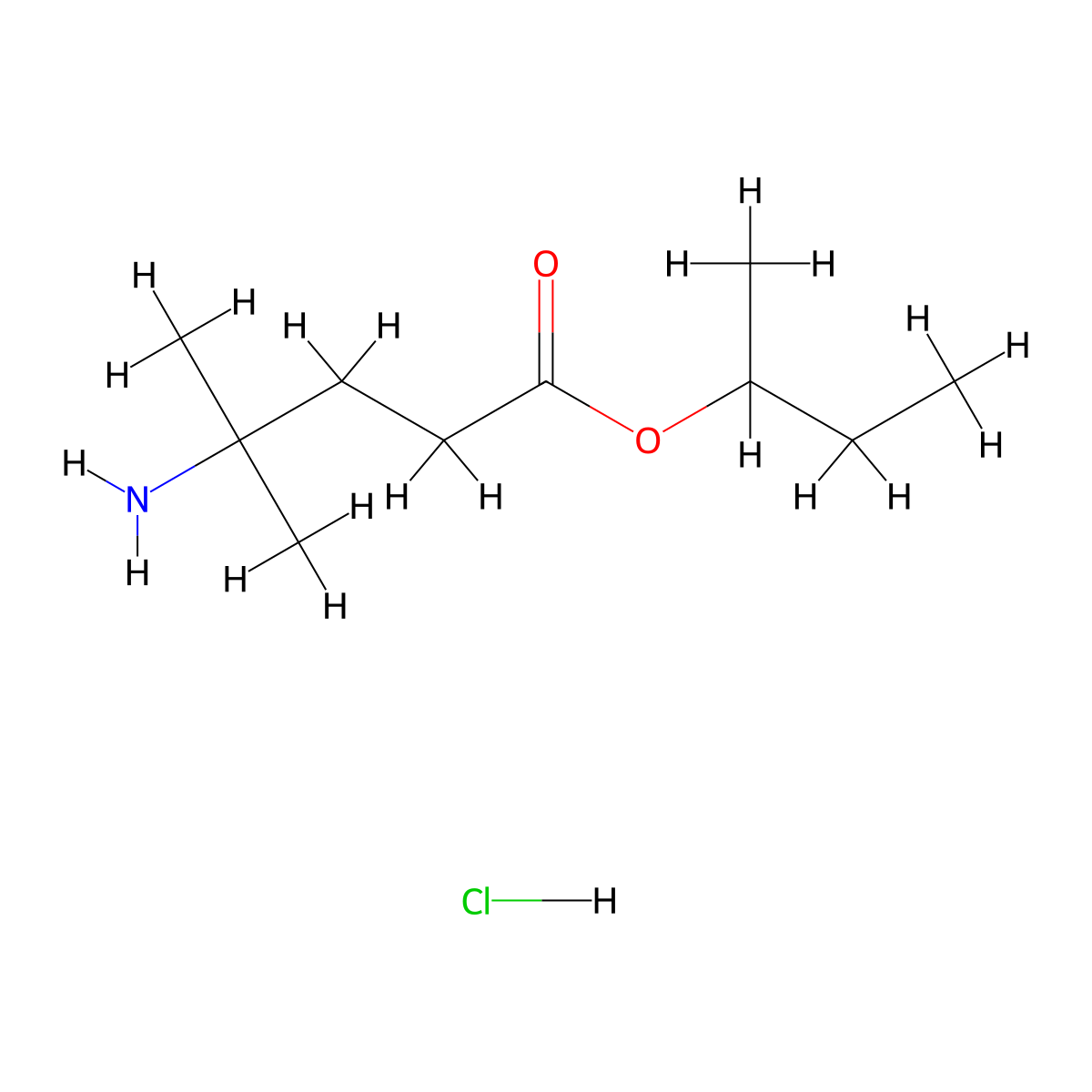Butan-2-yl 4-amino-4-methylpentanoate hydrochloride molecular structure, CAS 1311315-15-7