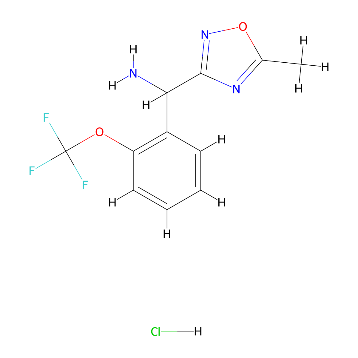 (5-Methyl-1,2,4-oxadiazol-3-yl)[2-(trifluoromethoxy)phenyl]methanamine hydrochloride molecular structure, CAS 1311315-16-8