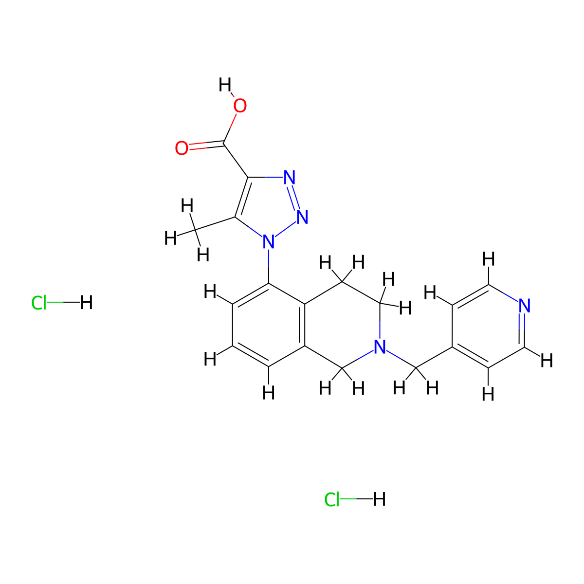 5-Methyl-1-(2-(pyridin-4-ylmethyl)-1,2,3,4-tetrahydroisoquinolin-5-yl)-1h-1,2,3-triazole-4-carboxylic acid dihydrochloride molecular structure, CAS 1311315-19-1