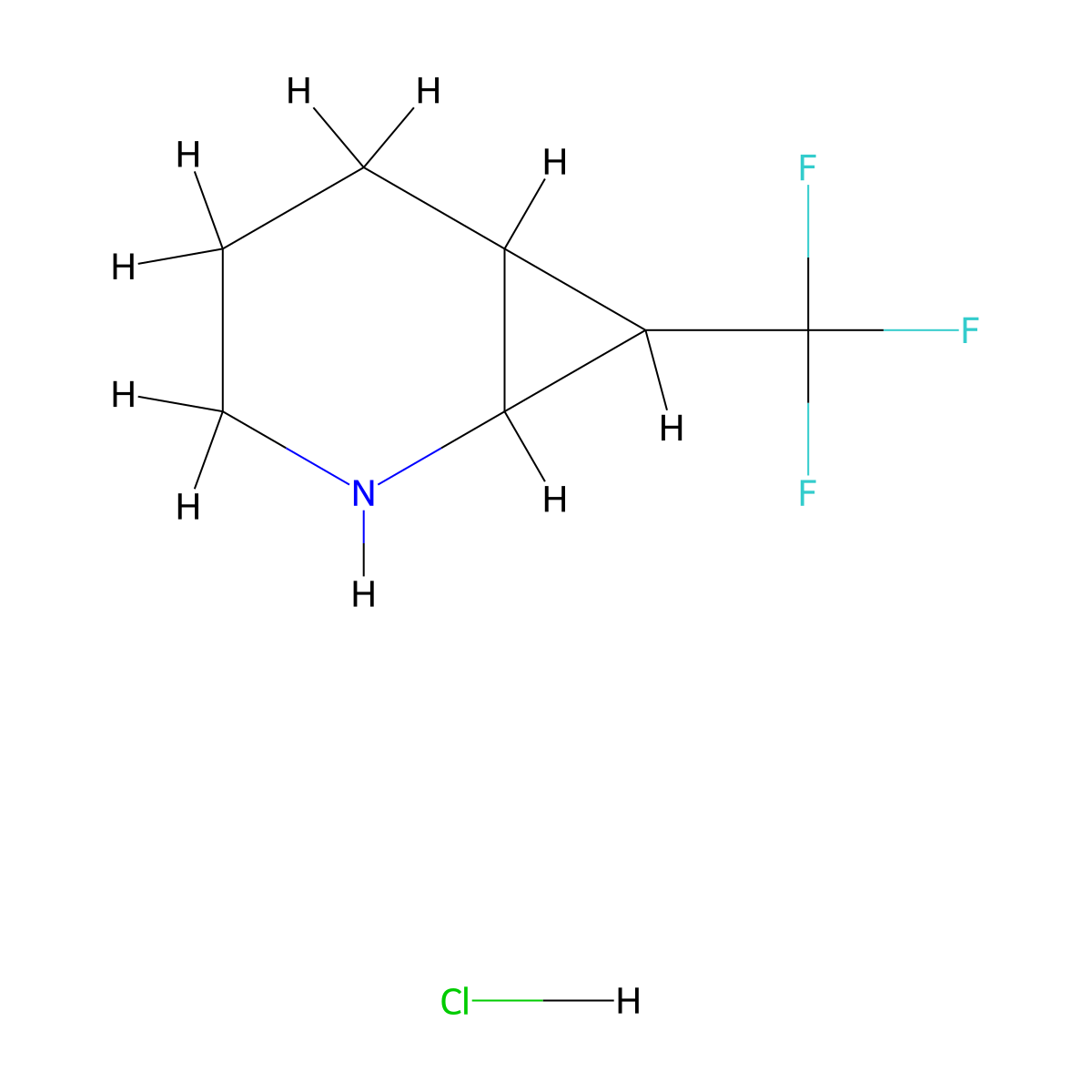 7-(Trifluoromethyl)-2-azabicyclo(4.1.0)heptane hydrochloride molecular structure, CAS 1311315-27-1