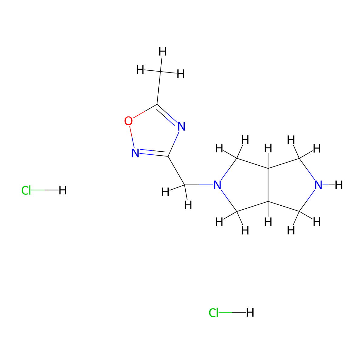 5-Methyl-3-{octahydropyrrolo[3,4-c]pyrrol-2-ylmethyl}-1,2,4-oxadiazole dihydrochloride molecular structure, CAS 1311315-37-3