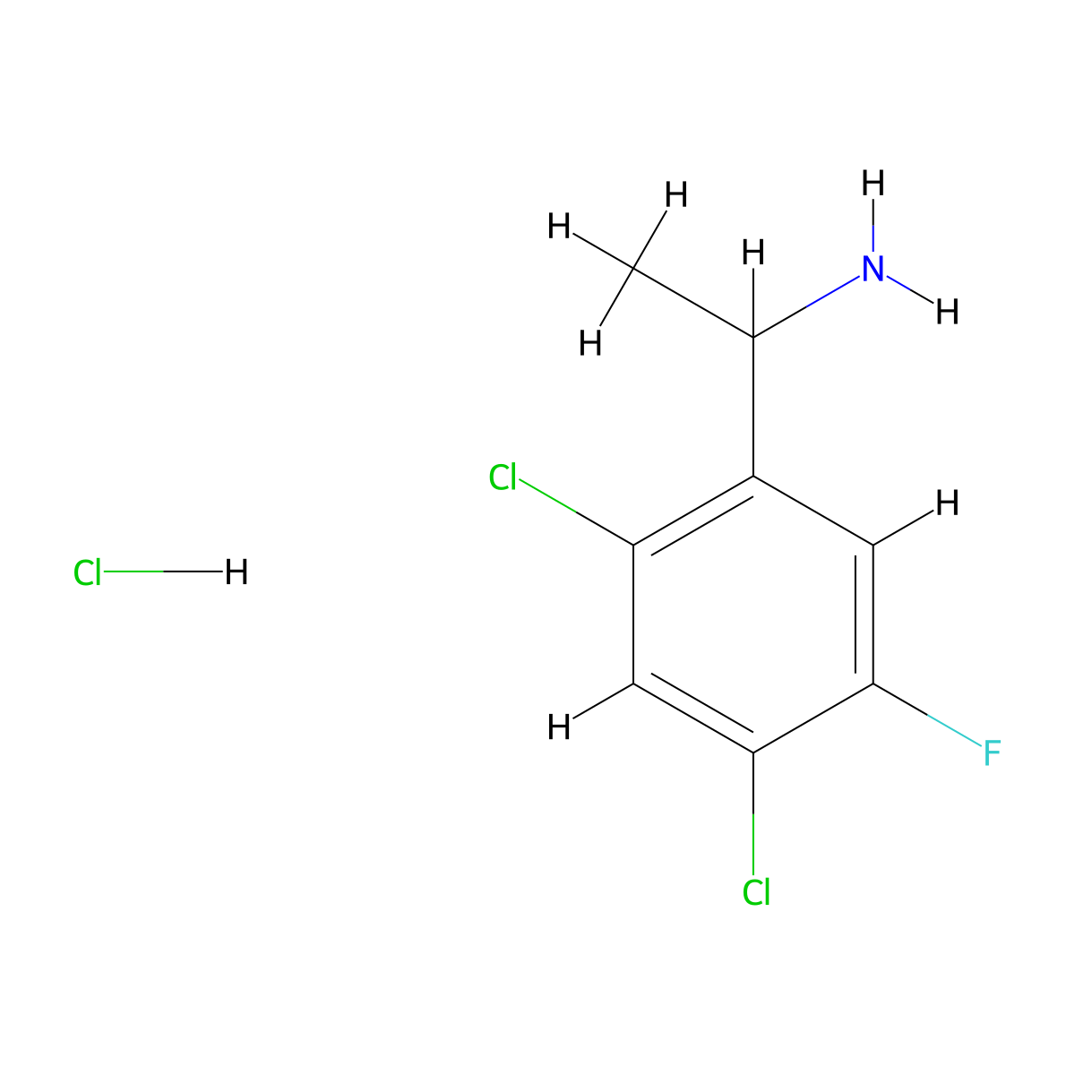 1-(2,4-Dichloro-5-fluorophenyl)ethan-1-amine hydrochloride molecular structure, CAS 1311315-38-4