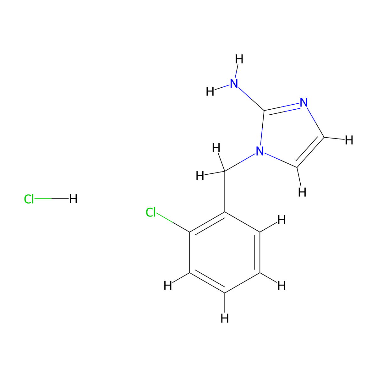 1-[(2-chlorophenyl)methyl]-1H-imidazol-2-amine hydrochloride molecular structure, CAS 1311315-39-5