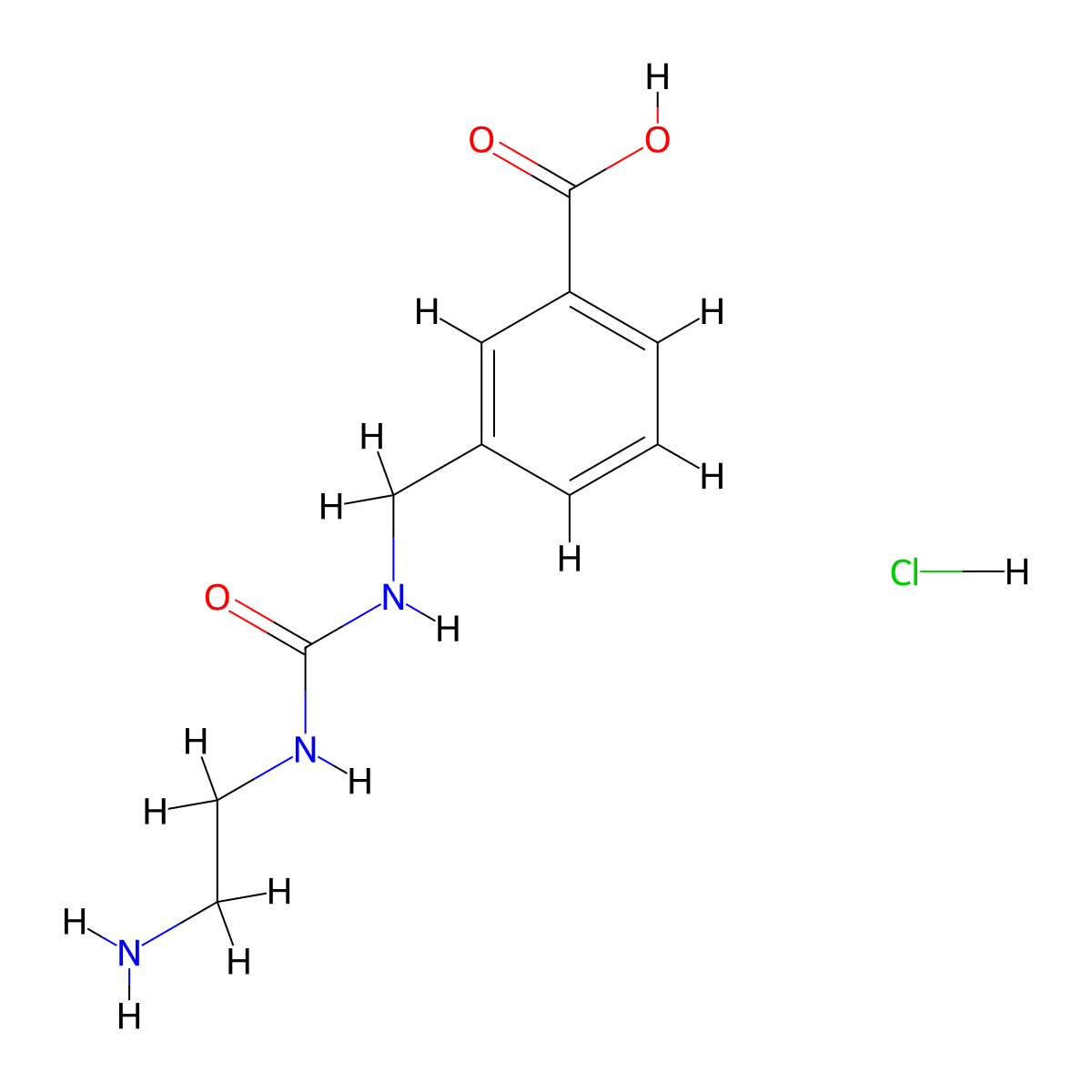 3-({[(2-Aminoethyl)carbamoyl]amino}methyl)benzoic acid hydrochloride molecular structure, CAS 1311315-41-9