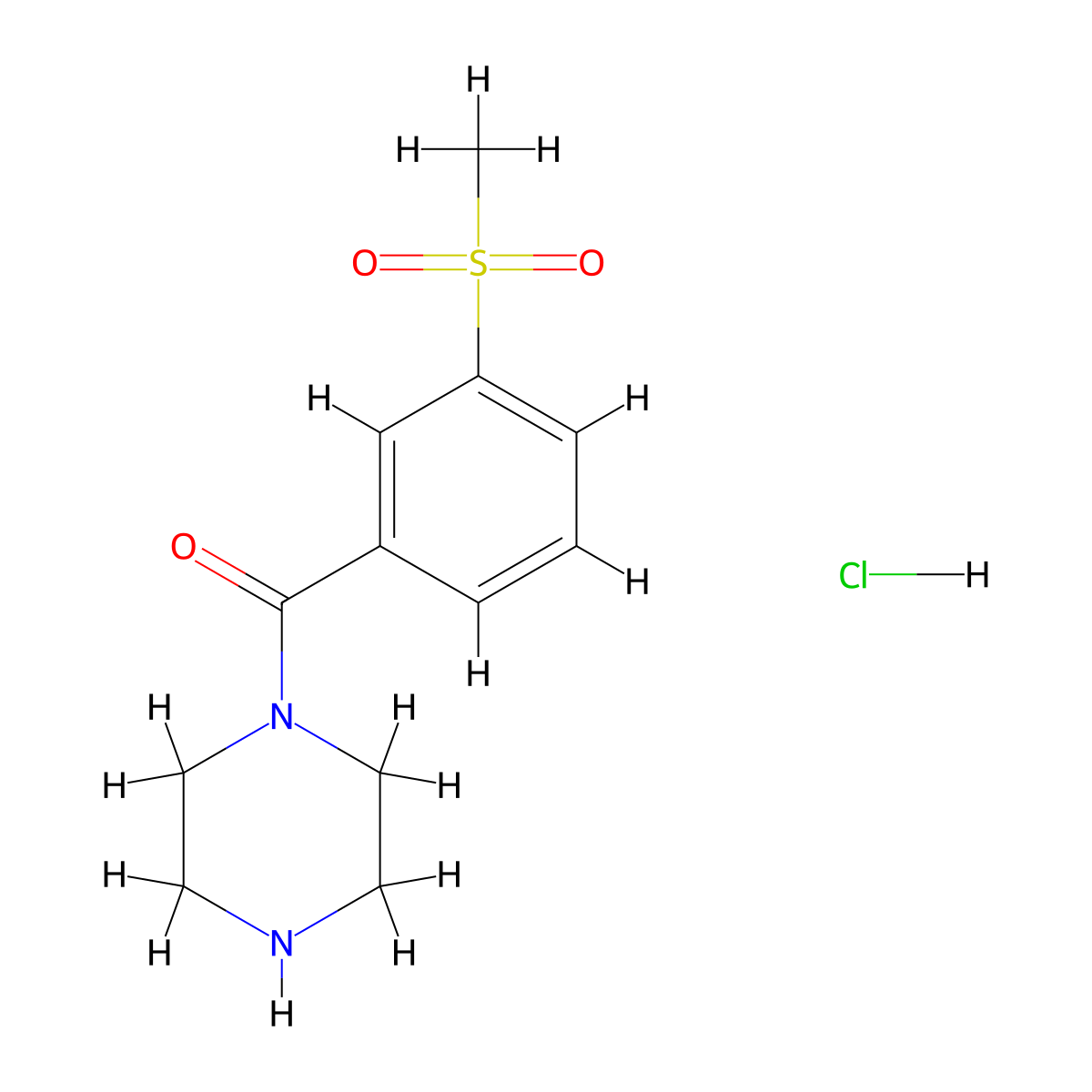 1-(3-Methanesulfonylbenzoyl)piperazine hydrochloride molecular structure, CAS 1311315-43-1