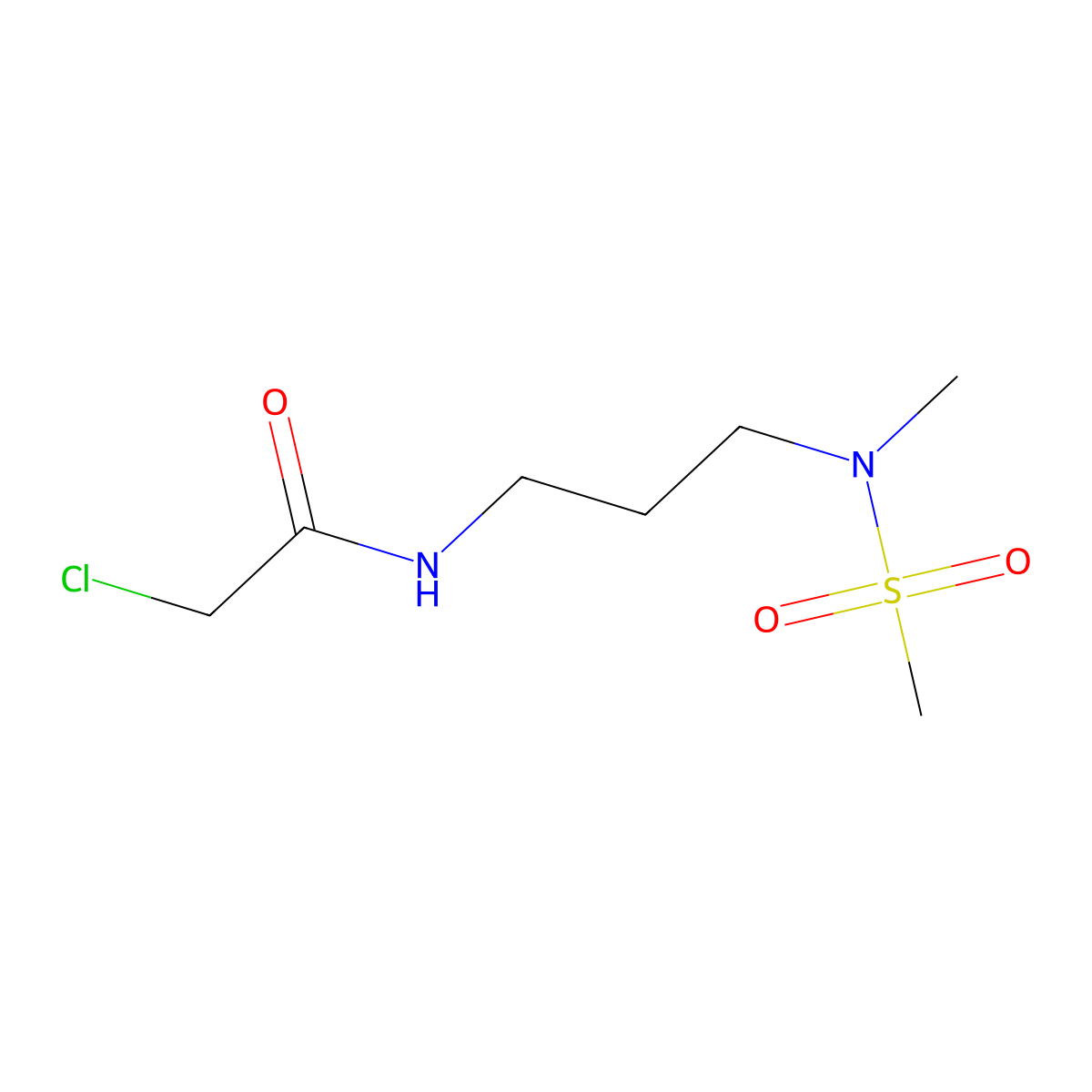 2-chloro-N-[3-(N-methylmethanesulfonamido)propyl]acetamide molecular structure, CAS 1311315-46-4