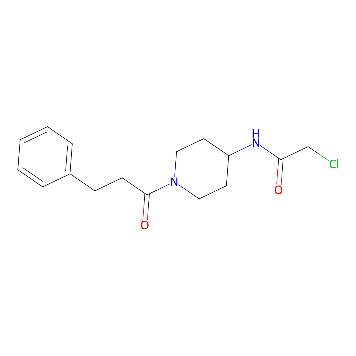 2-chloro-N-[1-(3-phenylpropanoyl)piperidin-4-yl]acetamide molecular structure, CAS 1311315-50-0
