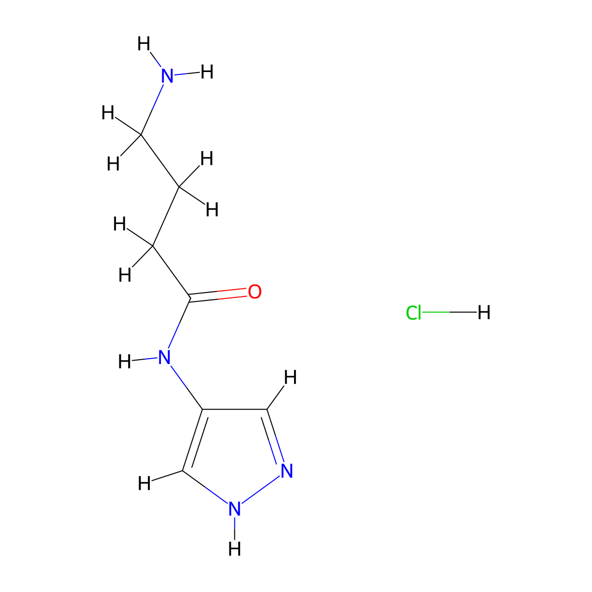 4-amino-N-(1H-pyrazol-4-yl)butanamide hydrochloride molecular structure, CAS 1311315-53-3
