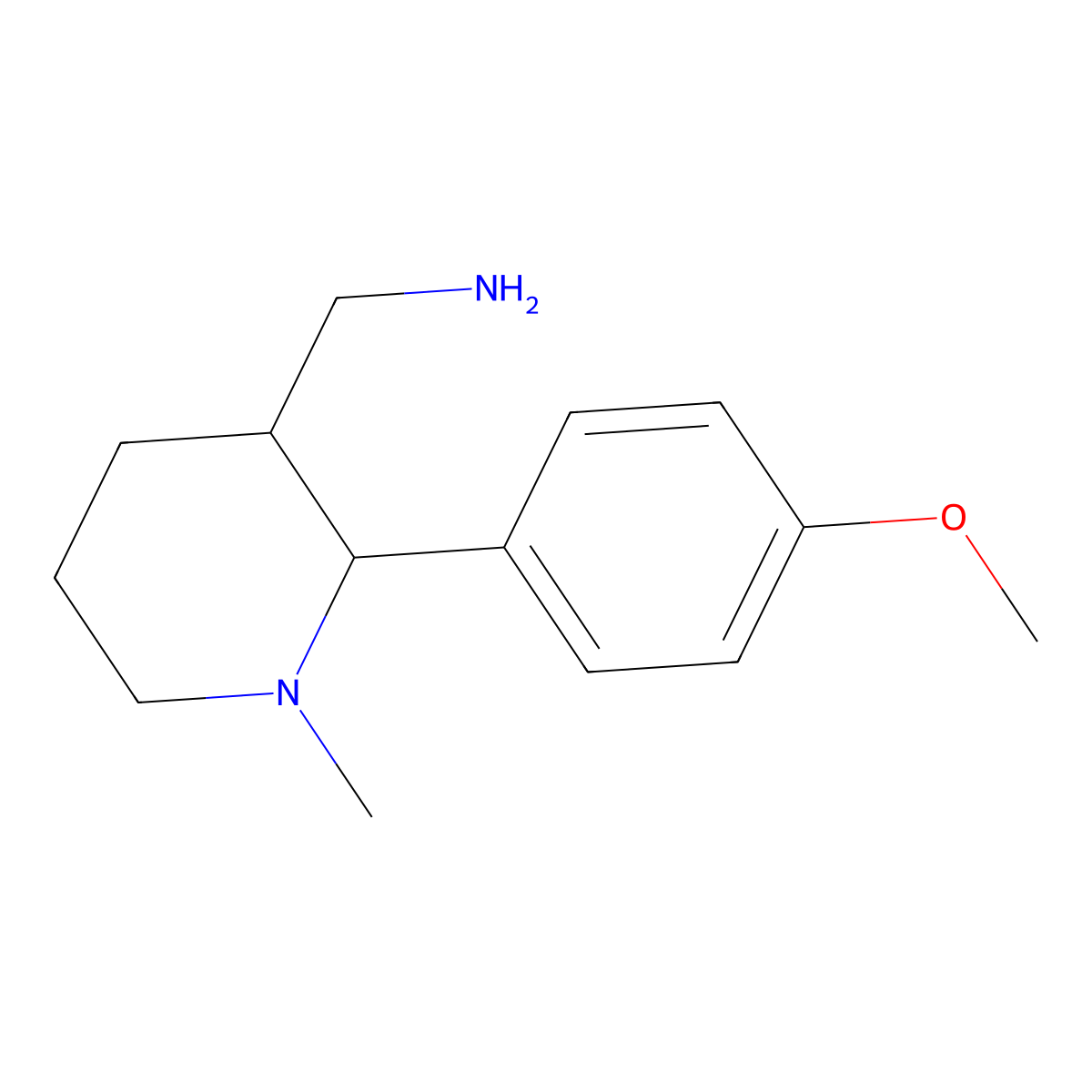 [2-(4-Methoxyphenyl)-1-methylpiperidin-3-yl]methanamine molecular structure, CAS 1311315-55-5