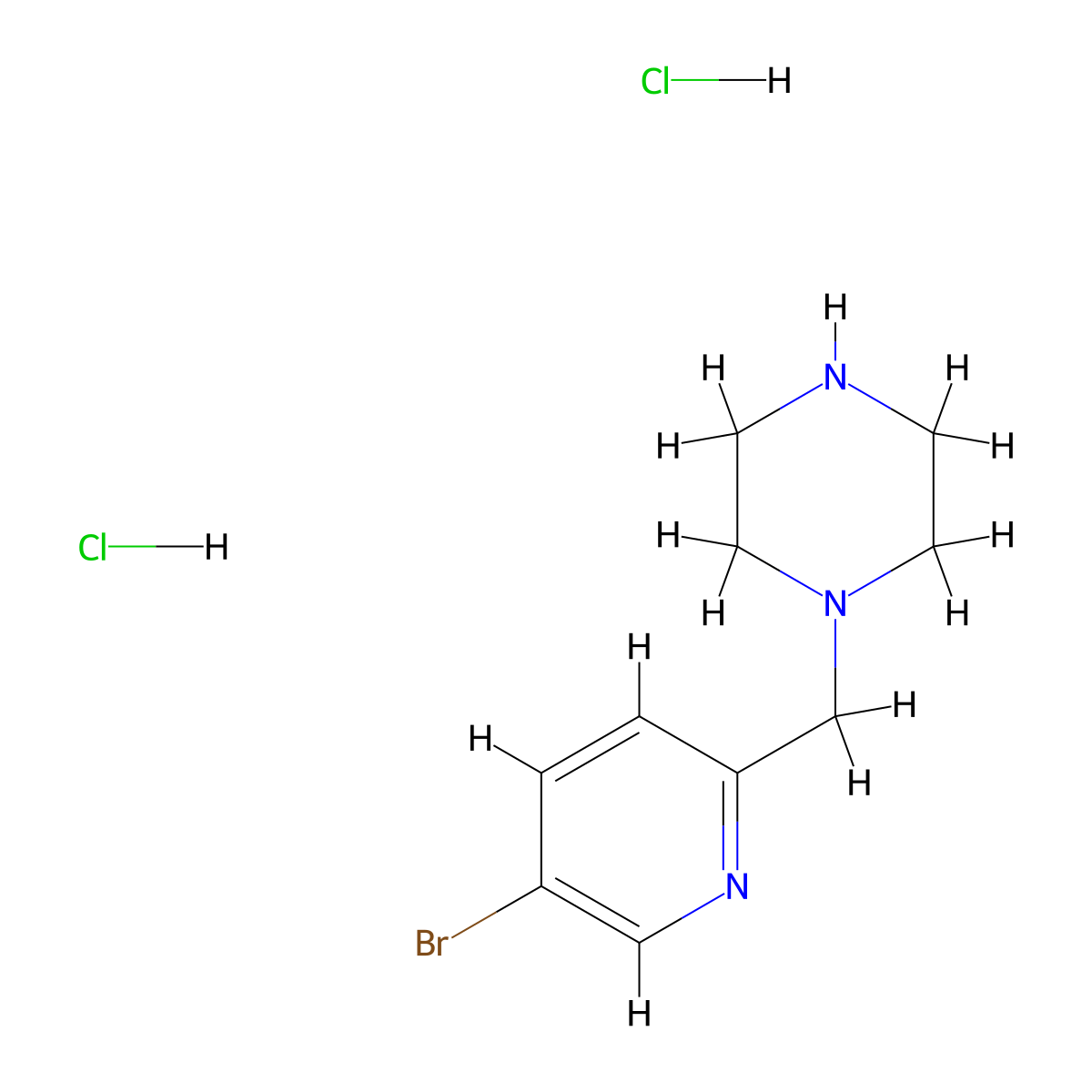 1-[(5-Bromopyridin-2-yl)methyl]piperazine dihydrochloride molecular structure, CAS 1311315-57-7