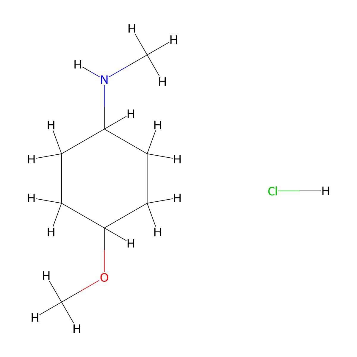 4-methoxy-N-methylcyclohexan-1-amine hydrochloride molecular structure, CAS 1311315-59-9