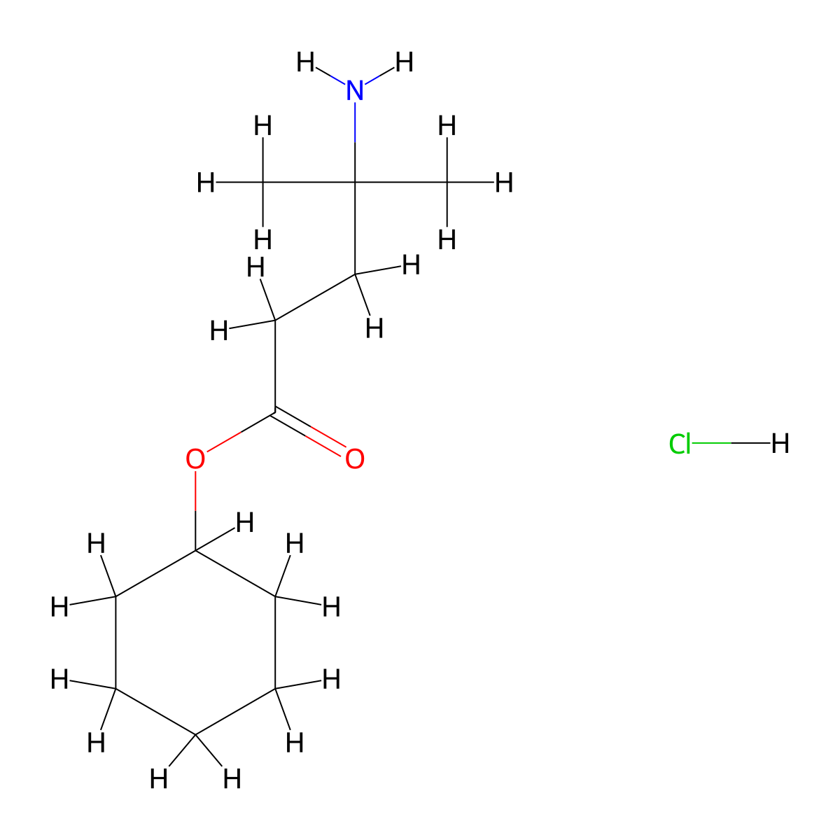 Cyclohexyl 4-amino-4-methylpentanoate hydrochloride molecular structure, CAS 1311315-60-2