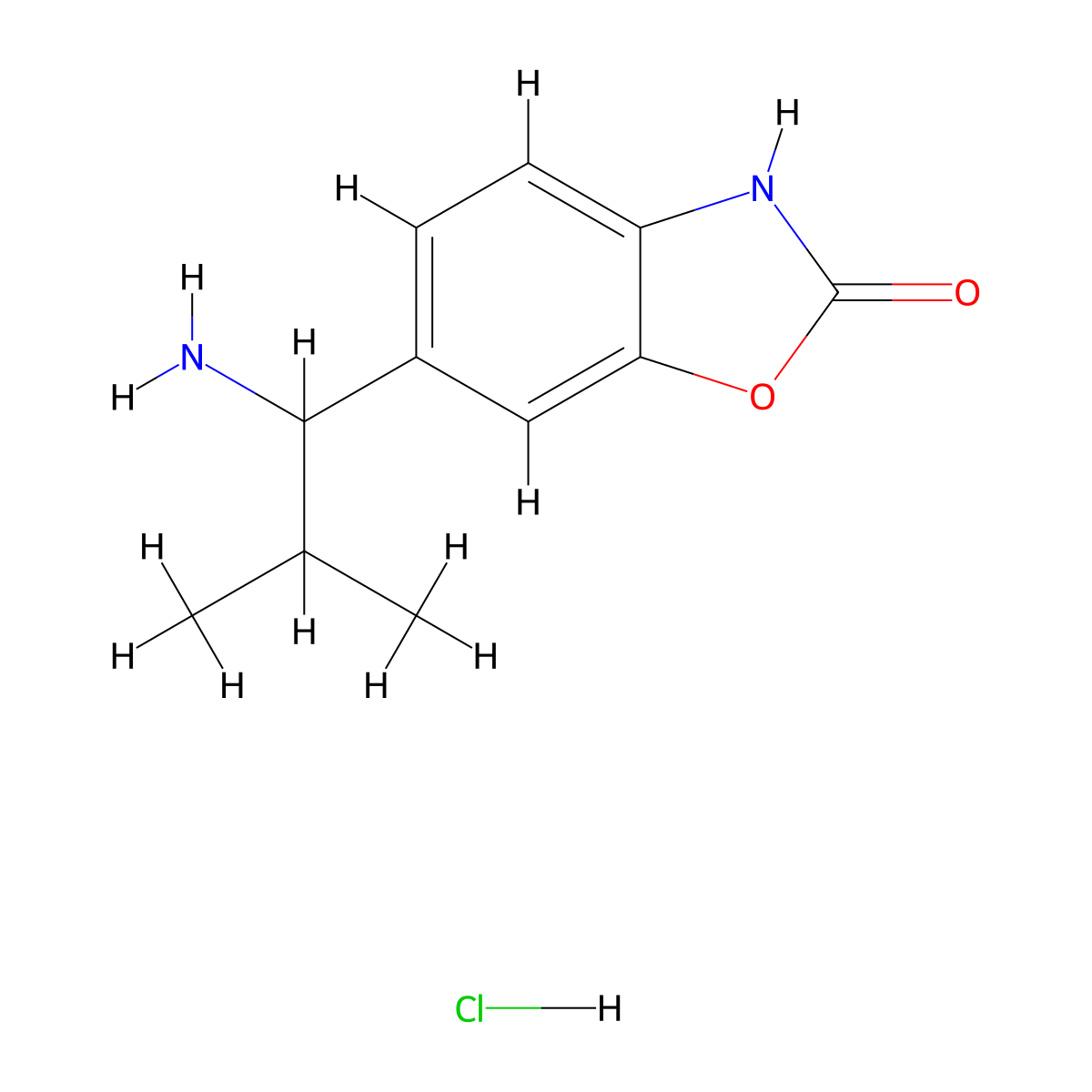 6-(1-Amino-2-methylpropyl)-2,3-dihydro-1,3-benzoxazol-2-one hydrochloride molecular structure, CAS 1311315-61-3