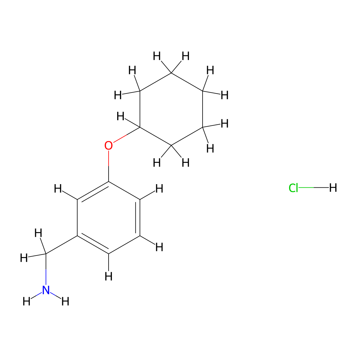 [3-(Cyclohexyloxy)phenyl]methanamine hydrochloride molecular structure, CAS 1311315-68-0