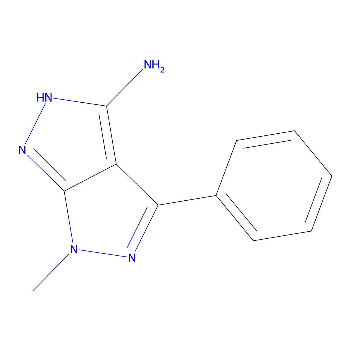 6-methyl-4-phenyl-1H,6H-[1,2]diazolo[3,4-c]pyrazol-3-amine molecular structure, CAS 1311315-70-4