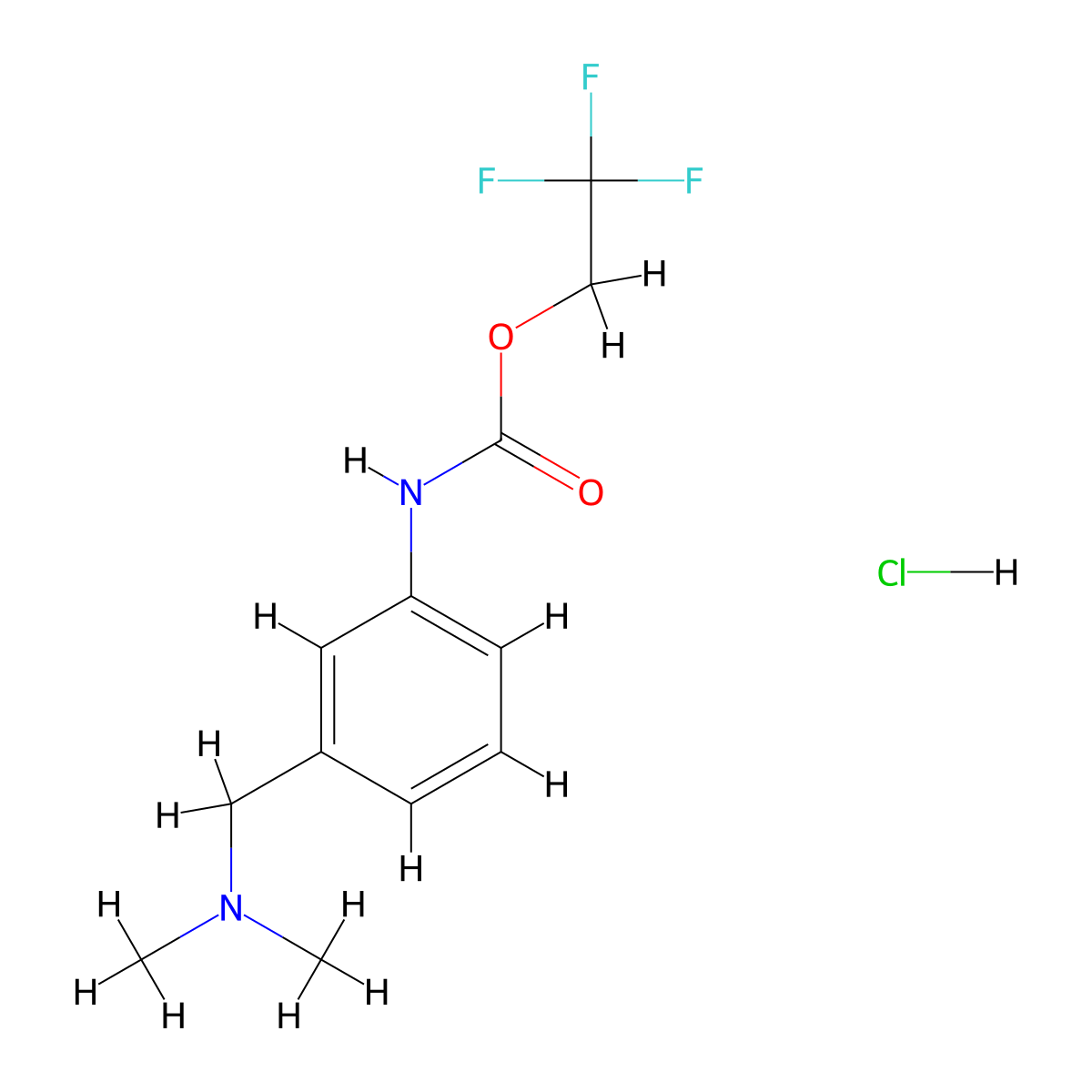 2,2,2-trifluoroethyl N-{3-[(dimethylamino)methyl]phenyl}carbamate hydrochloride molecular structure, CAS 1311315-71-5