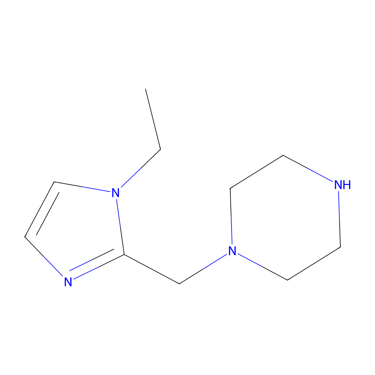 1-[(1-ethyl-1H-imidazol-2-yl)methyl]piperazine molecular structure, CAS 1311315-76-0