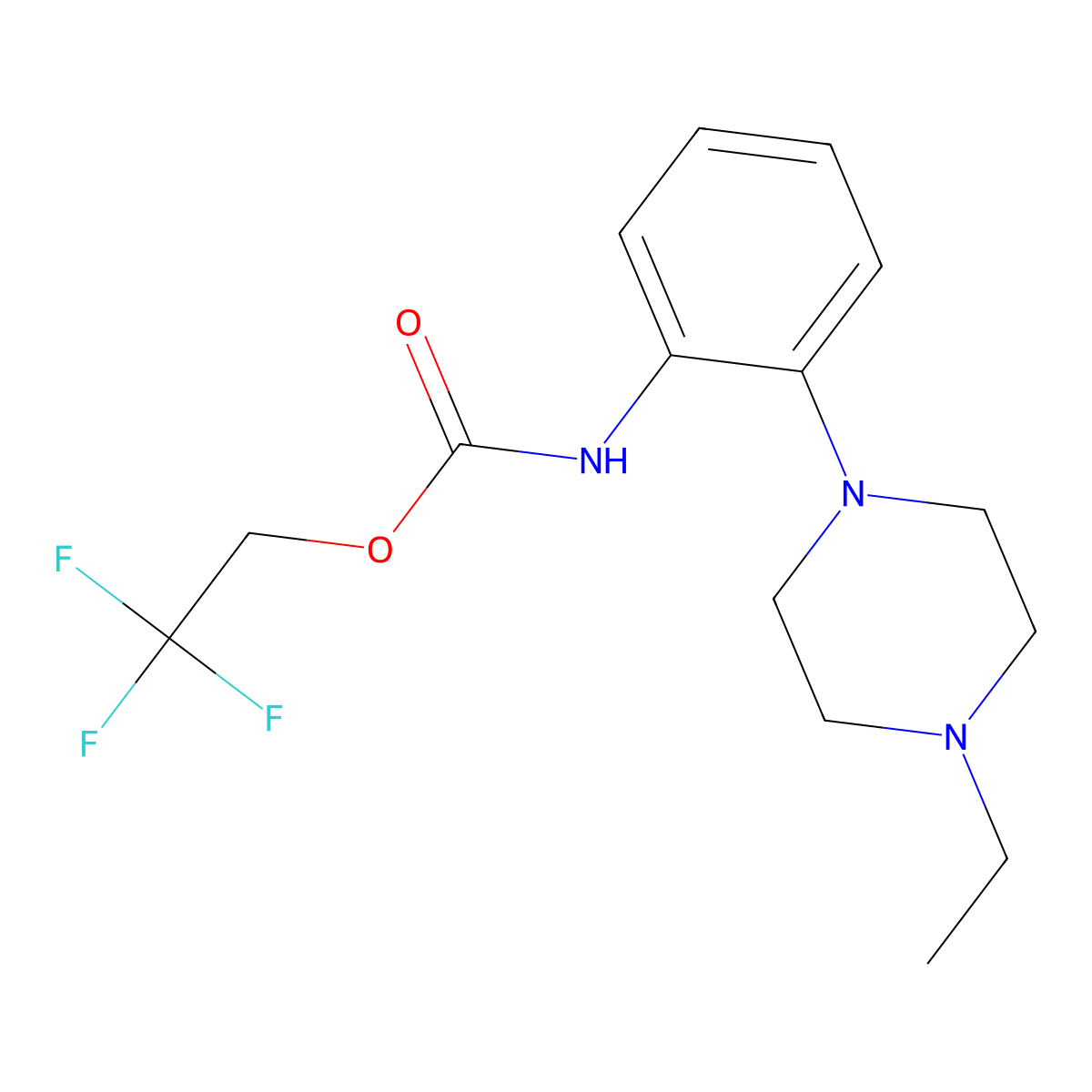 2,2,2-trifluoroethyl N-[2-(4-ethylpiperazin-1-yl)phenyl]carbamate molecular structure, CAS 1311315-80-6