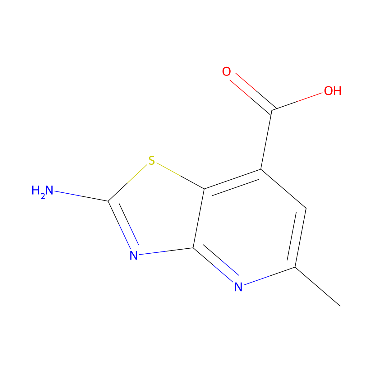 2-Amino-5-methyl-[1,3]thiazolo[4,5-b]pyridine-7-carboxylic acid molecular structure, CAS 1311315-89-5