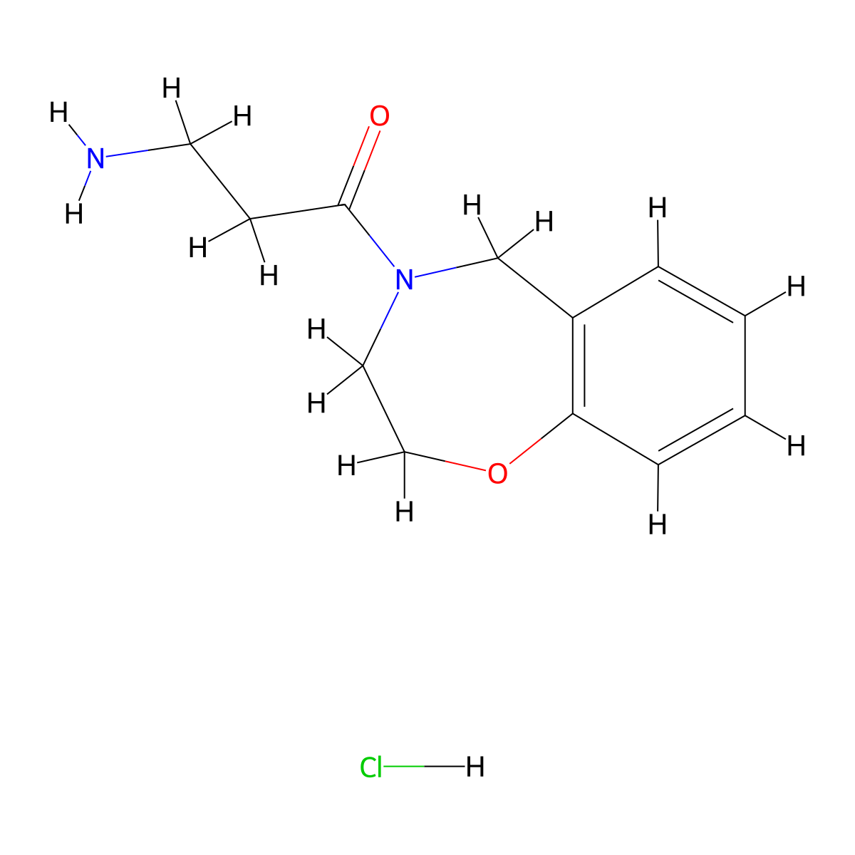 3-Amino-1-(2,3,4,5-tetrahydro-1,4-benzoxazepin-4-yl)propan-1-one hydrochloride molecular structure, CAS 1311315-92-0