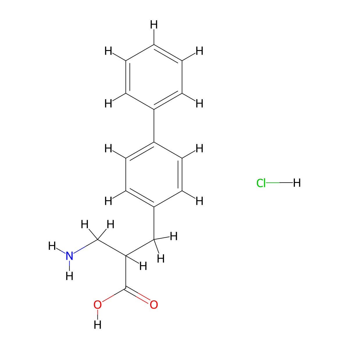 3-Amino-2-[(4-phenylphenyl)methyl]propanoic acid hydrochloride molecular structure, CAS 1311315-94-2