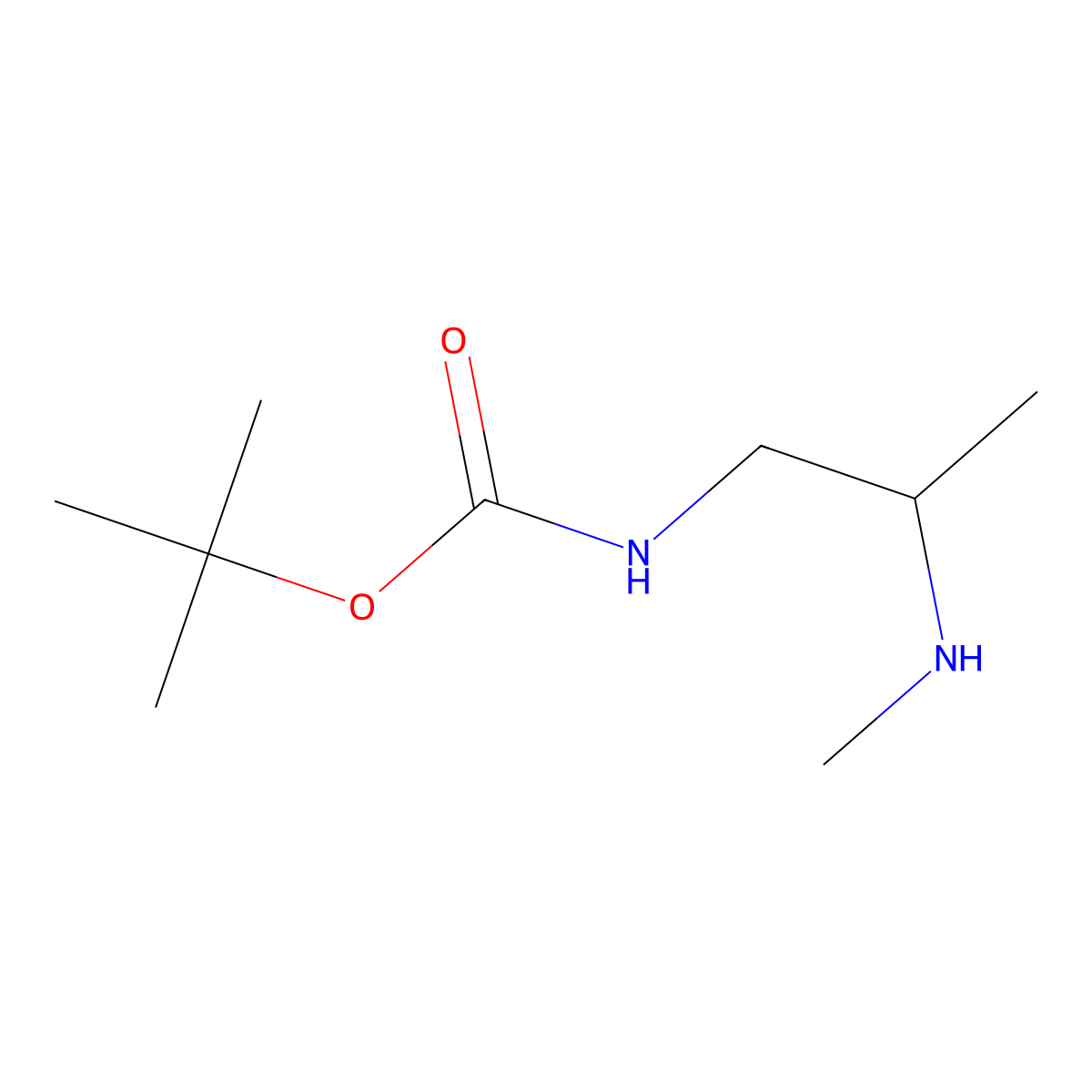tert-butyl N-[2-(methylamino)propyl]carbamate molecular structure, CAS 1311315-97-5