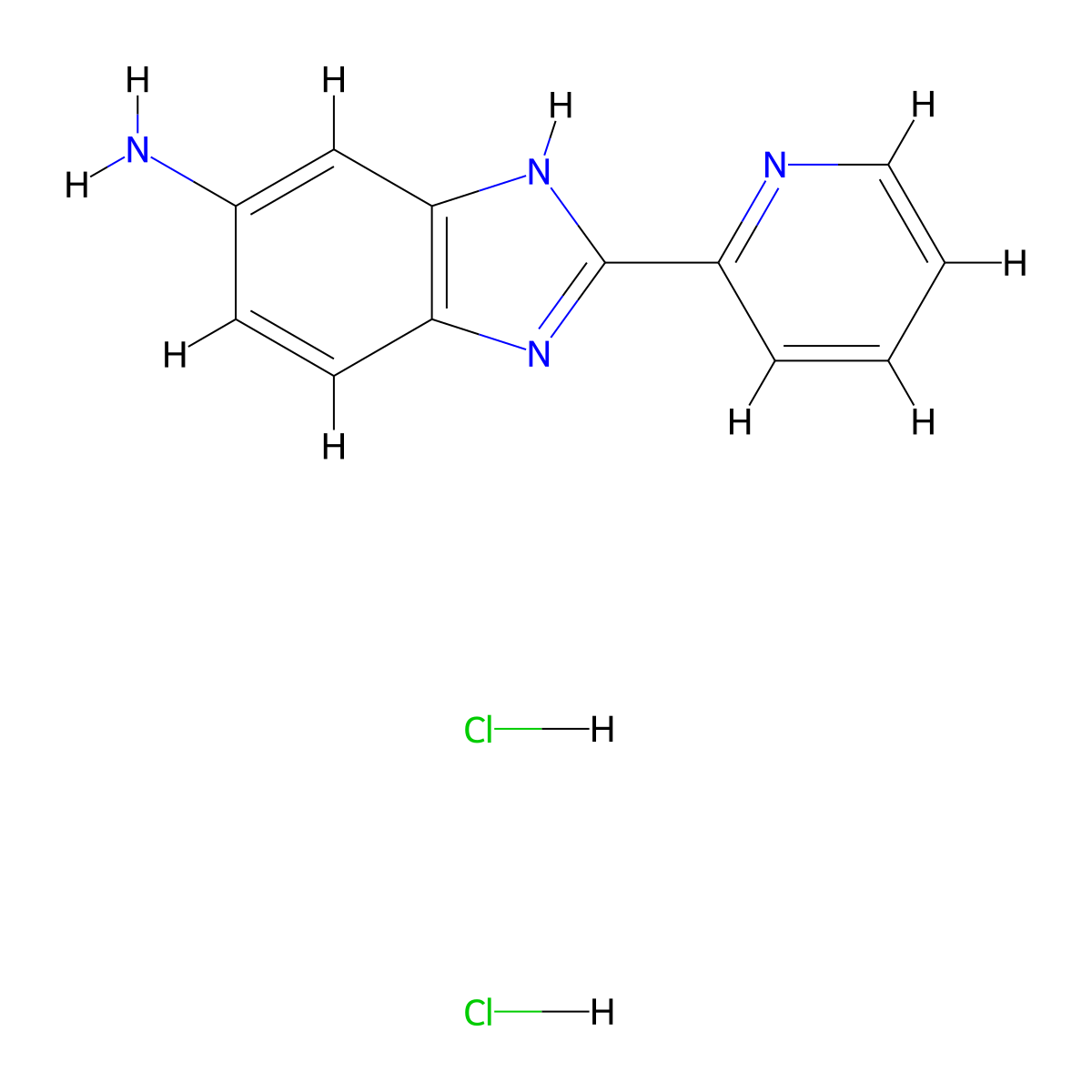 2-(pyridin-2-yl)-1H-1,3-benzodiazol-5-amine dihydrochloride molecular structure, CAS 1311316-12-7