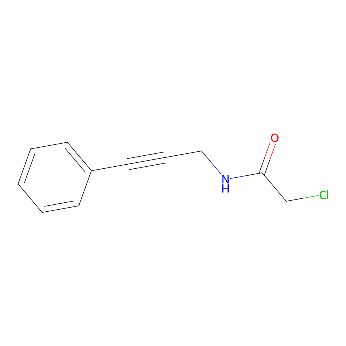 2-chloro-N-(3-phenylprop-2-yn-1-yl)acetamide molecular structure, CAS 1311316-17-2