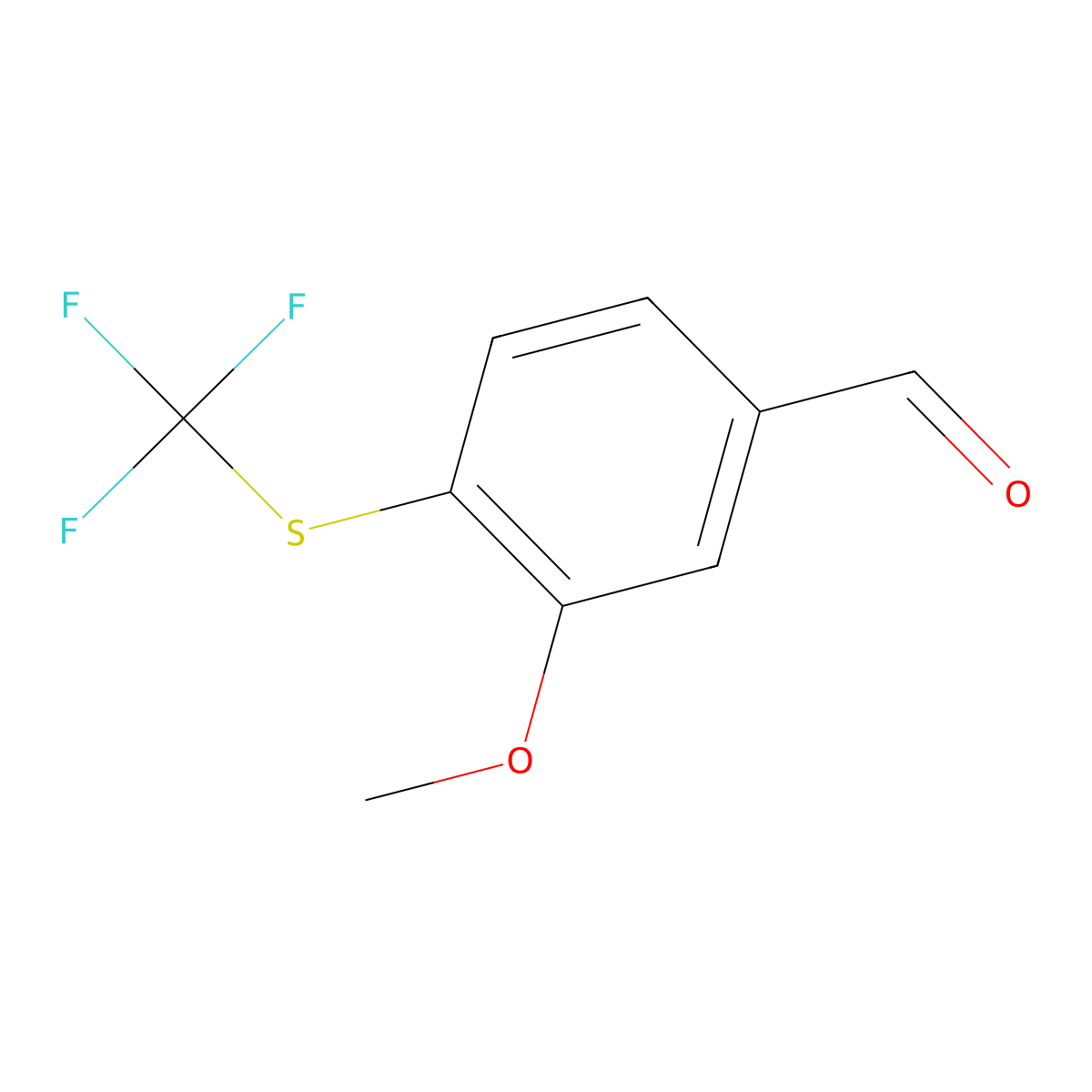 3-Methoxy-4-[(trifluoromethyl)sulfanyl]benzaldehyde molecular structure, CAS 1311316-18-3