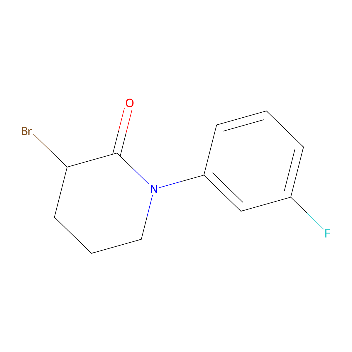 3-Bromo-1-(3-fluorophenyl)piperidin-2-one molecular structure, CAS 1311316-20-7