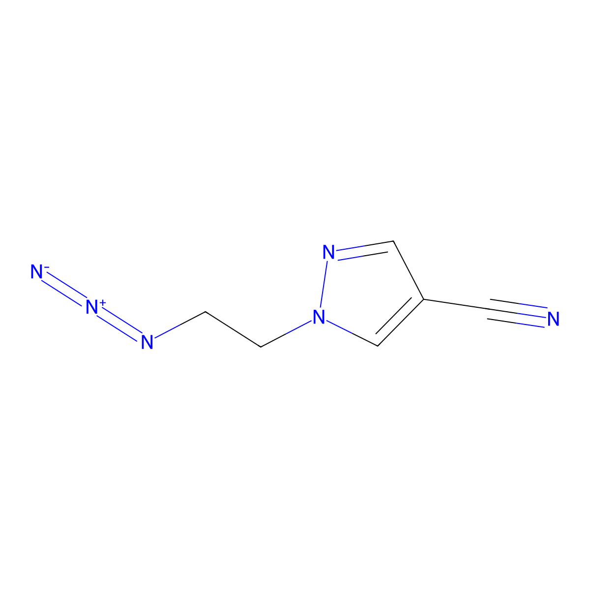 1-(2-azidoethyl)-1H-pyrazole-4-carbonitrile molecular structure, CAS 1311316-21-8