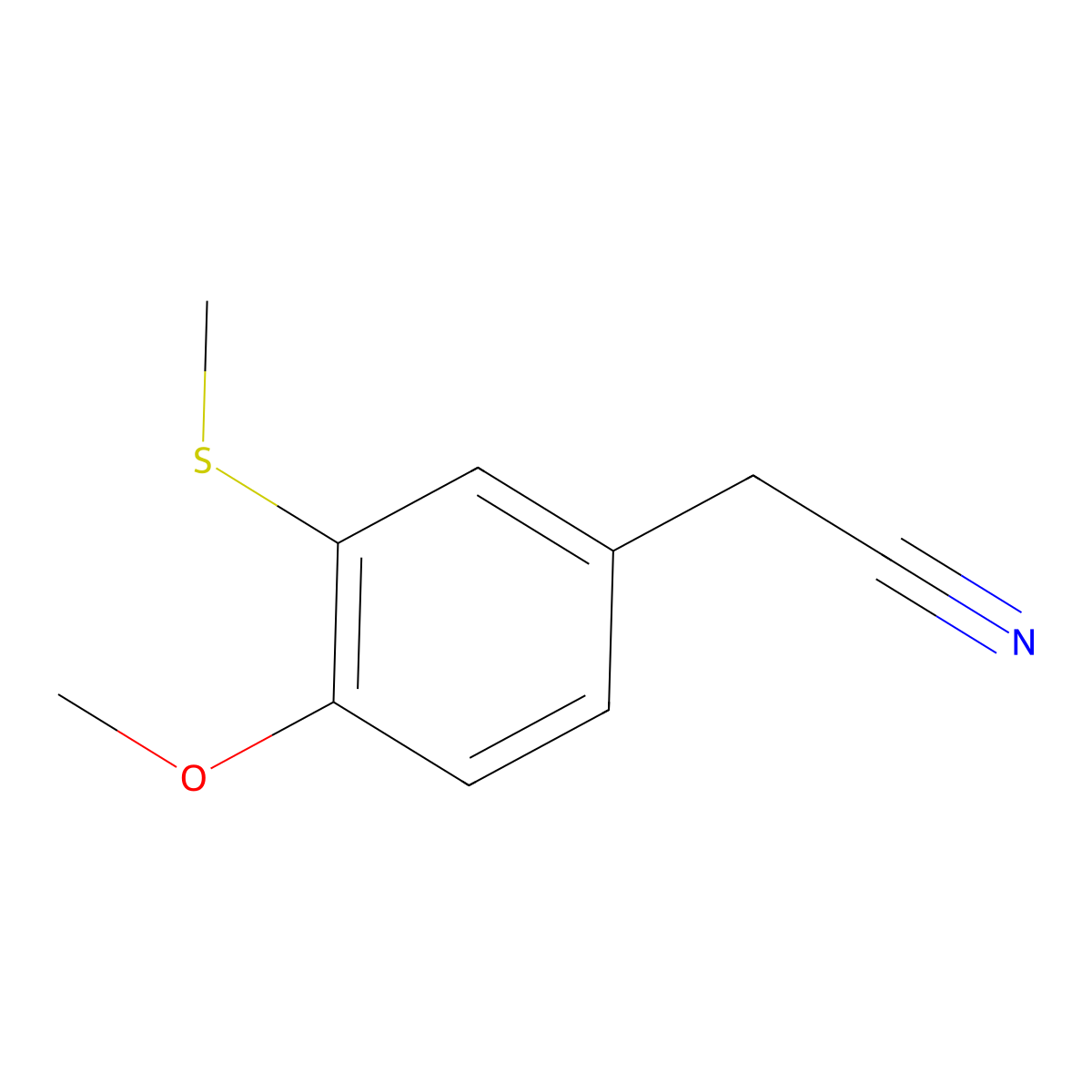 2-[4-Methoxy-3-(methylsulfanyl)phenyl]acetonitrile molecular structure, CAS 1311316-24-1