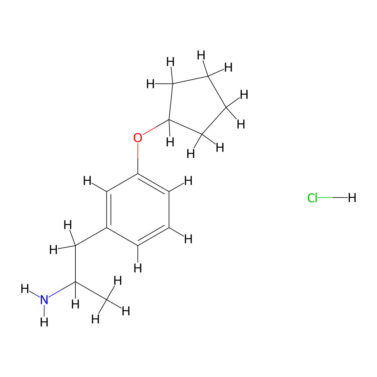 1-[3-(Cyclopentyloxy)phenyl]propan-2-amine hydrochloride molecular structure, CAS 1311316-27-4