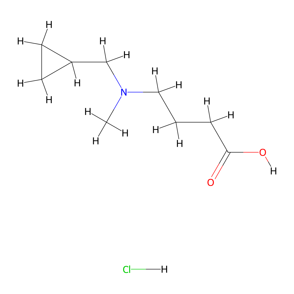 4-[(Cyclopropylmethyl)(methyl)amino]butanoic acid hydrochloride molecular structure, CAS 1311316-28-5