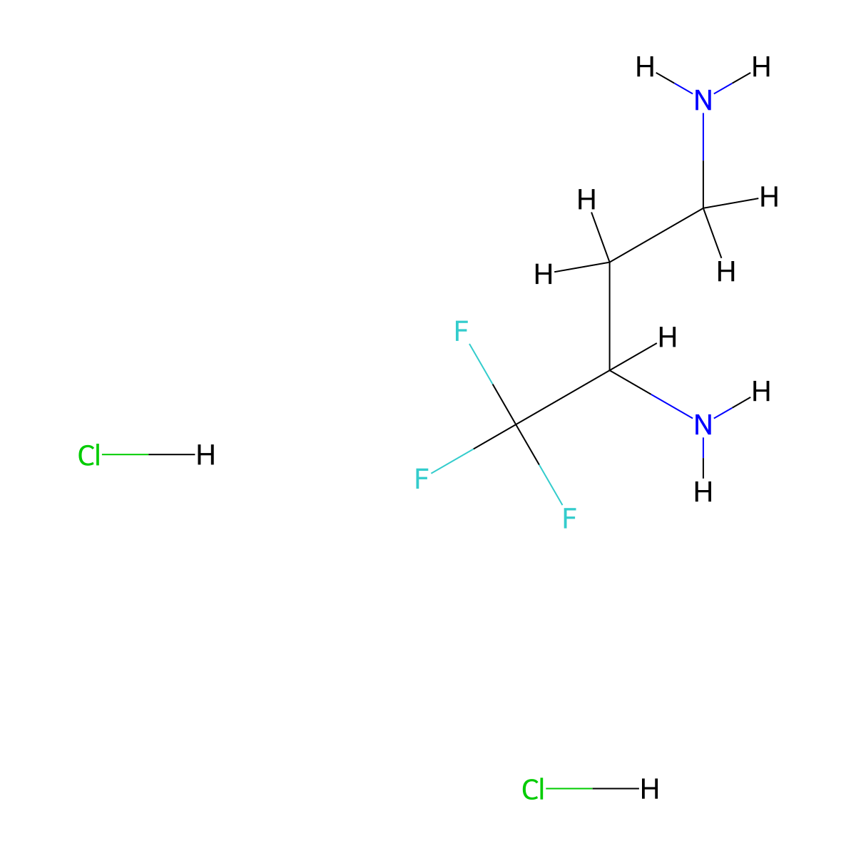 4,4,4-Trifluorobutane-1,3-diamine dihydrochloride molecular structure, CAS 1311316-33-2