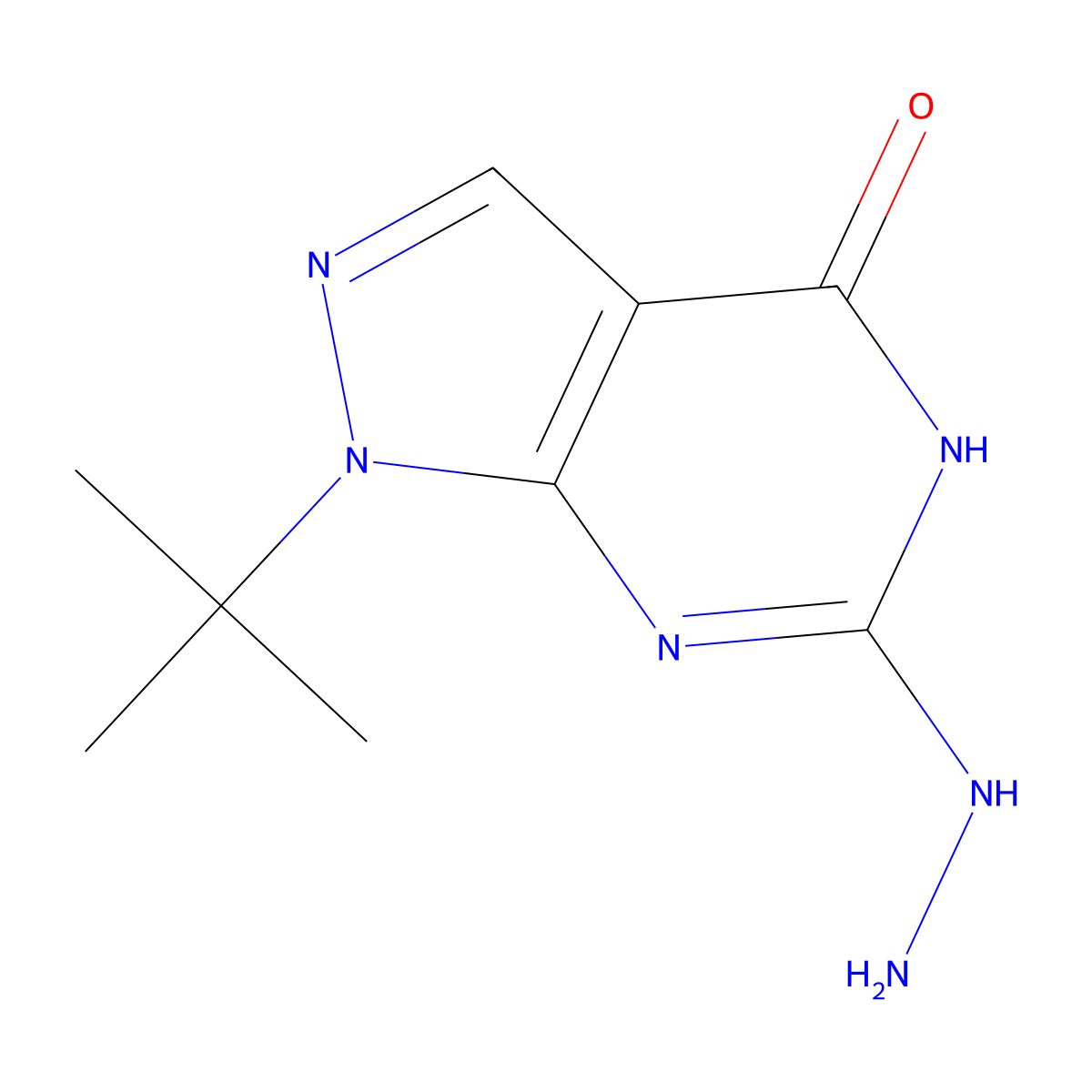 1-tert-butyl-6-hydrazinyl-1H,4H,5H-pyrazolo[3,4-d]pyrimidin-4-one molecular structure, CAS 1311316-36-5