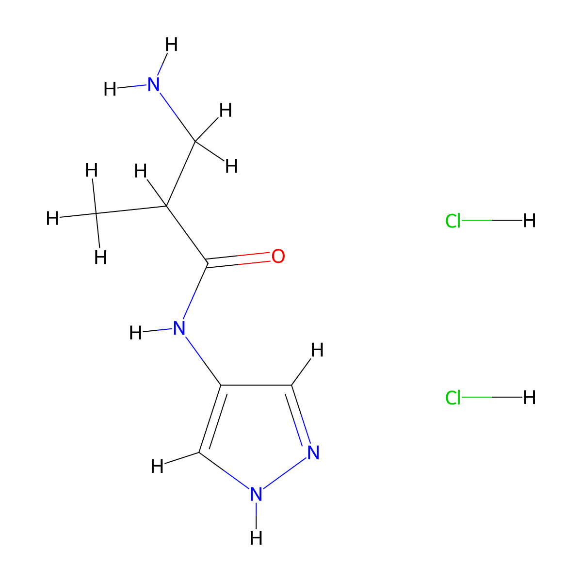 3-amino-2-methyl-N-(1H-pyrazol-4-yl)propanamide dihydrochloride molecular structure, CAS 1311316-41-2