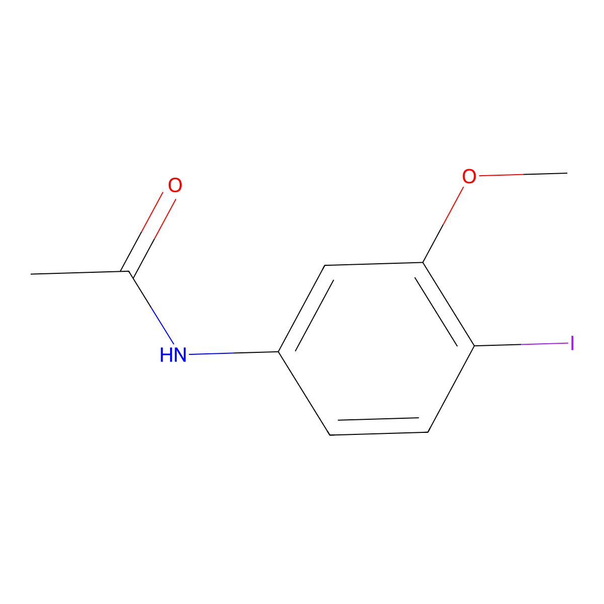 N-(4-iodo-3-methoxyphenyl)acetamide molecular structure, CAS 1311316-43-4