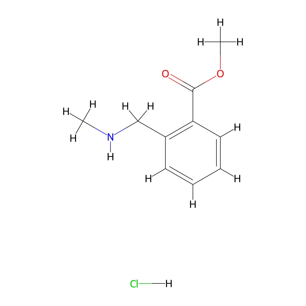 Methyl 2-[(methylamino)methyl]benzoate hydrochloride molecular structure, CAS 1311316-44-5