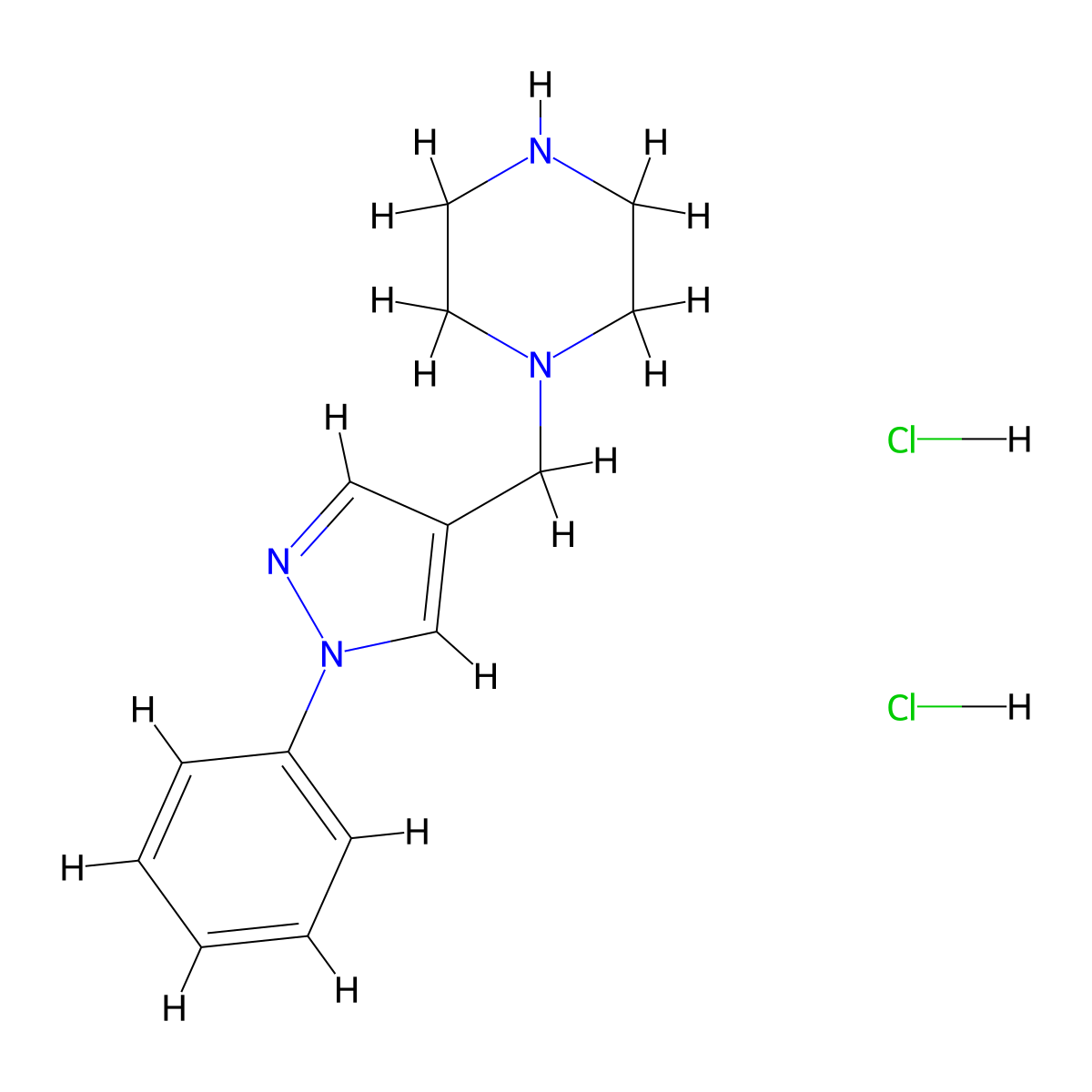 1-[(1-phenyl-1H-pyrazol-4-yl)methyl]piperazine dihydrochloride molecular structure, CAS 1311316-45-6