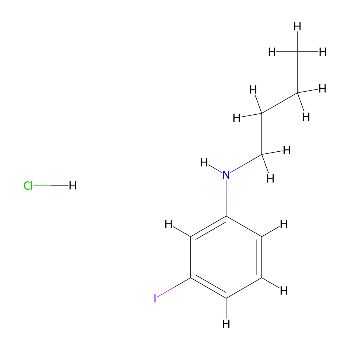N-butyl-3-iodoaniline hydrochloride molecular structure, CAS 1311316-48-9
