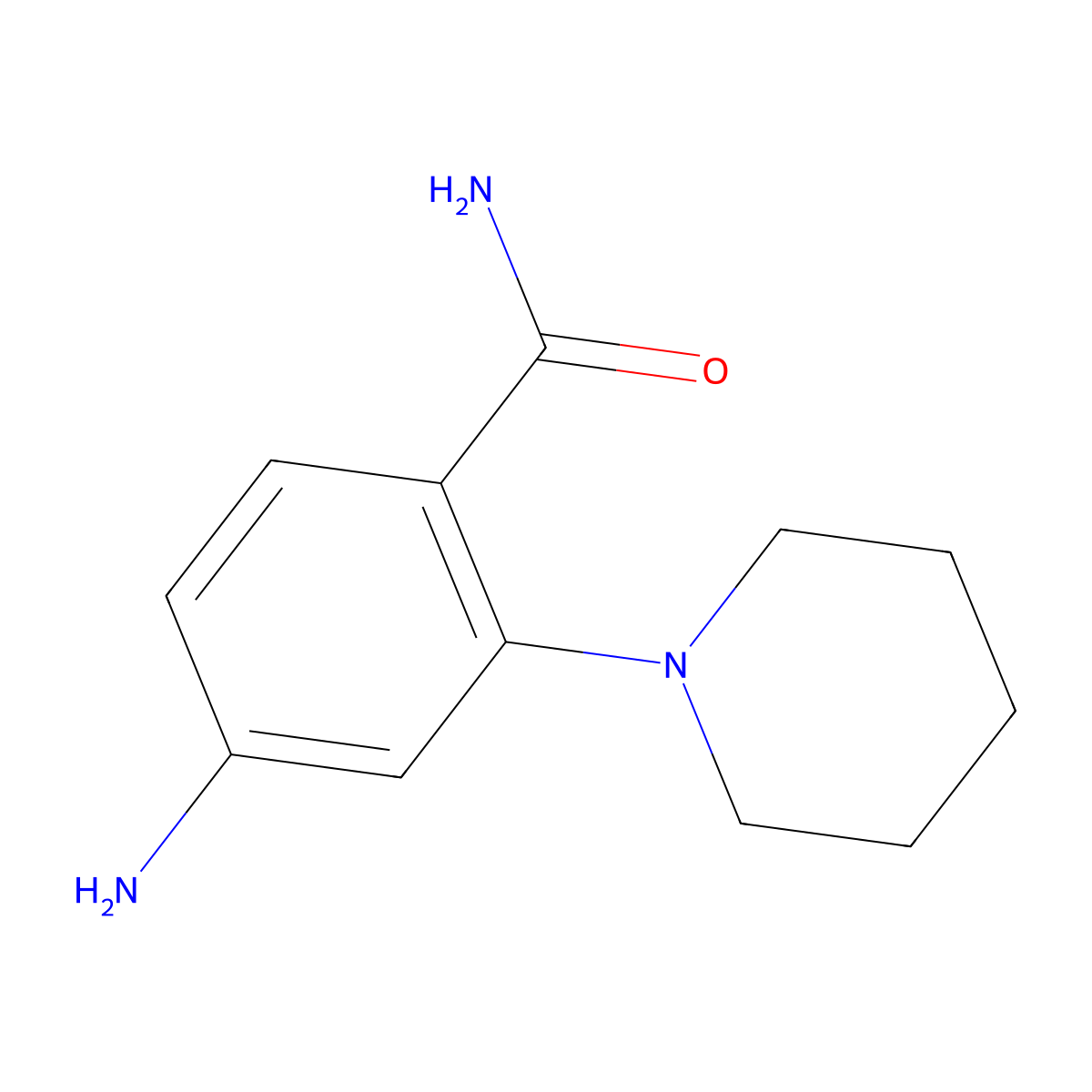 4-Amino-2-(piperidin-1-yl)benzamide molecular structure, CAS 1311316-53-6