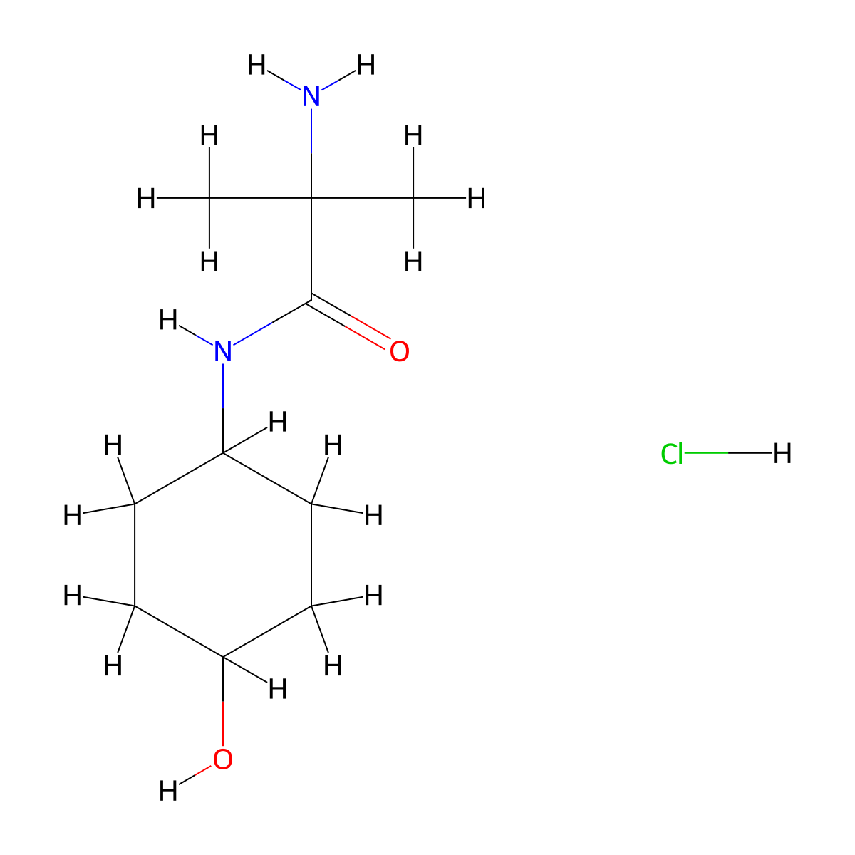 2-amino-N-(4-hydroxycyclohexyl)-2-methylpropanamide hydrochloride molecular structure, CAS 1311316-54-7