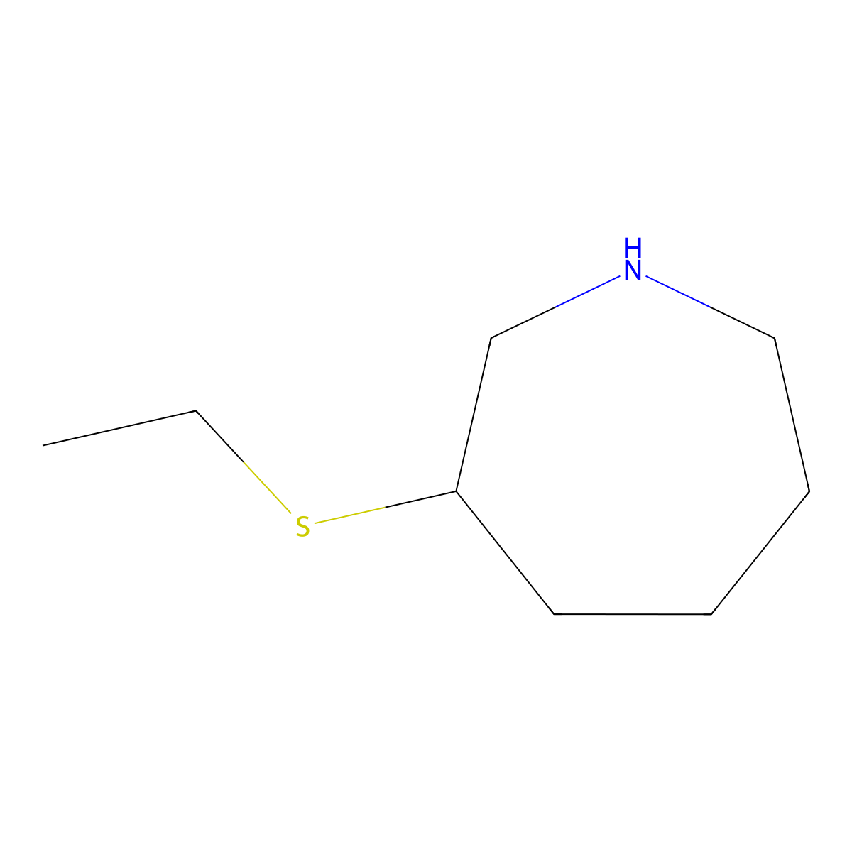 3-(Ethylsulfanyl)azepane molecular structure, CAS 1311316-56-9