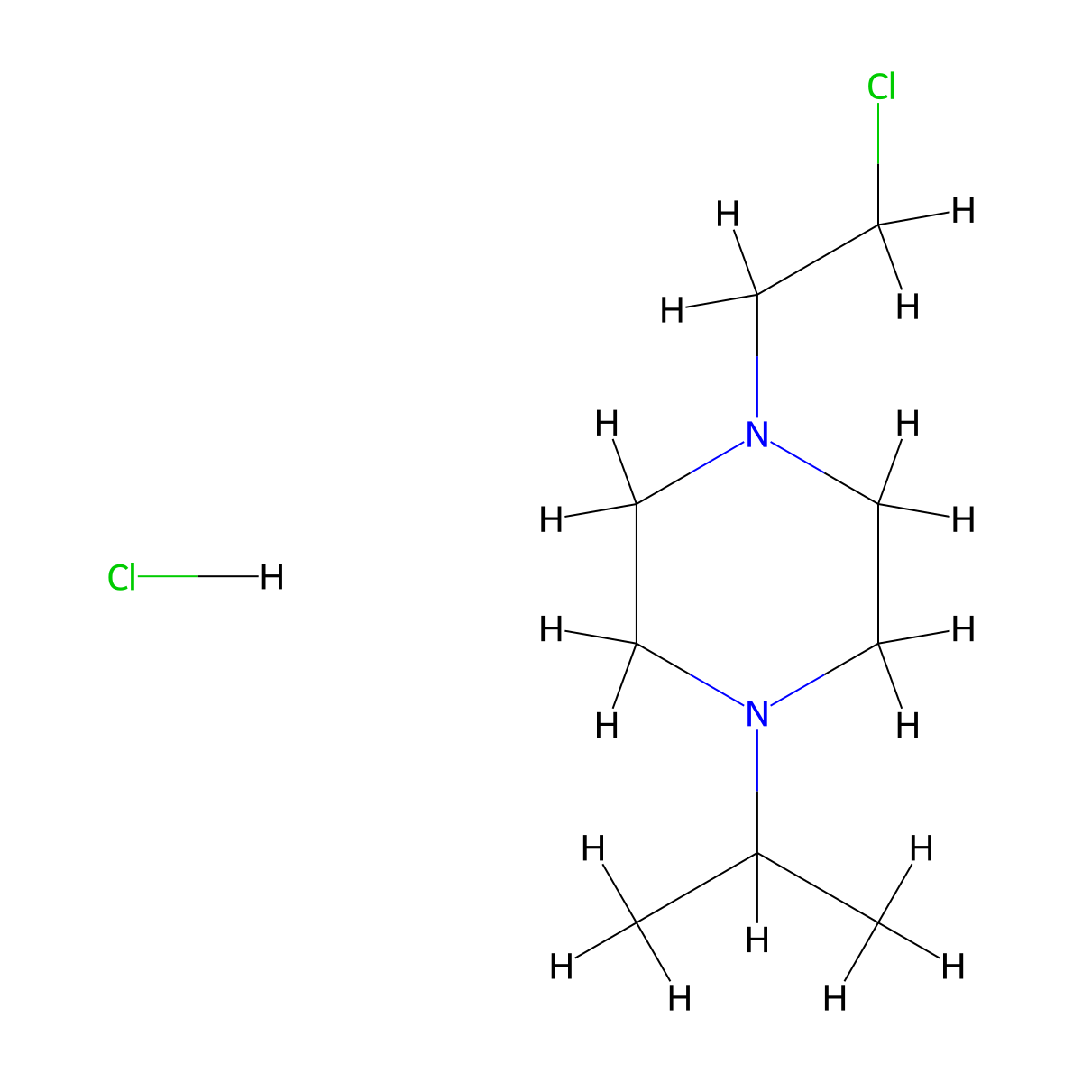 1-(2-Chloroethyl)-4-(propan-2-yl)piperazine hydrochloride molecular structure, CAS 1311316-57-0