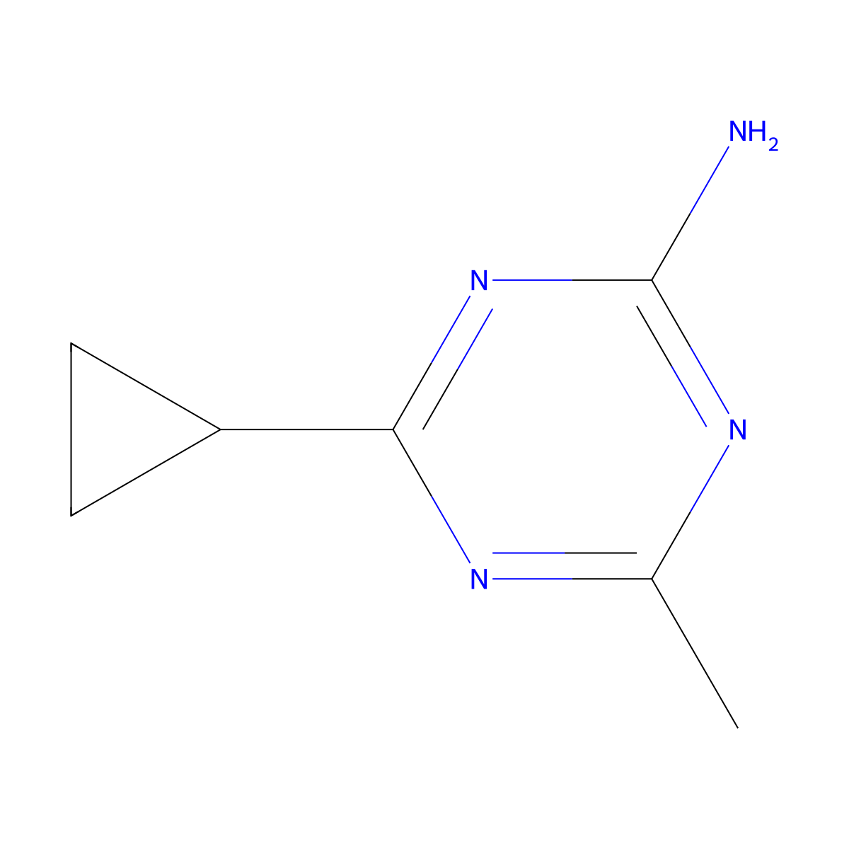 4-Cyclopropyl-6-methyl-1,3,5-triazin-2-amine molecular structure, CAS 1311316-68-3