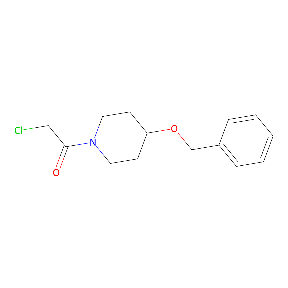 1-[4-(Benzyloxy)piperidin-1-yl]-2-chloroethan-1-one molecular structure, CAS 1311316-73-0