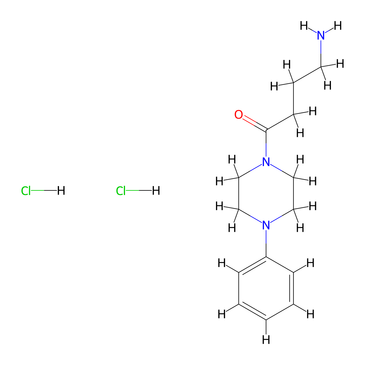 4-Amino-1-(4-phenylpiperazin-1-yl)butan-1-one dihydrochloride molecular structure, CAS 1311316-75-2